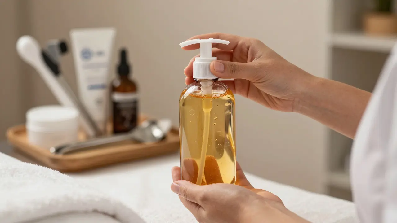 Organik jel kullanan profesyonel masaj terapisti