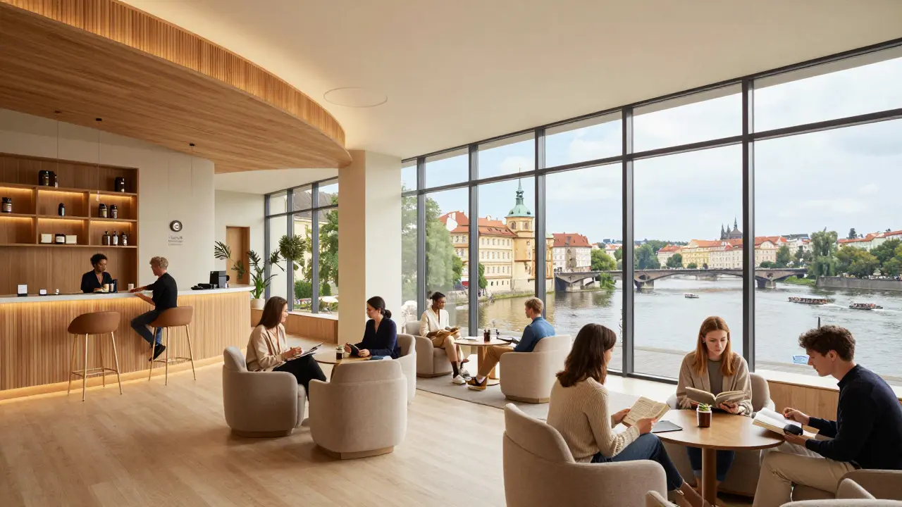 Prag'daki lüks ve güvenli bir wellness merkezi iç mekanı